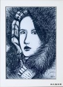 炭笔画《人像》